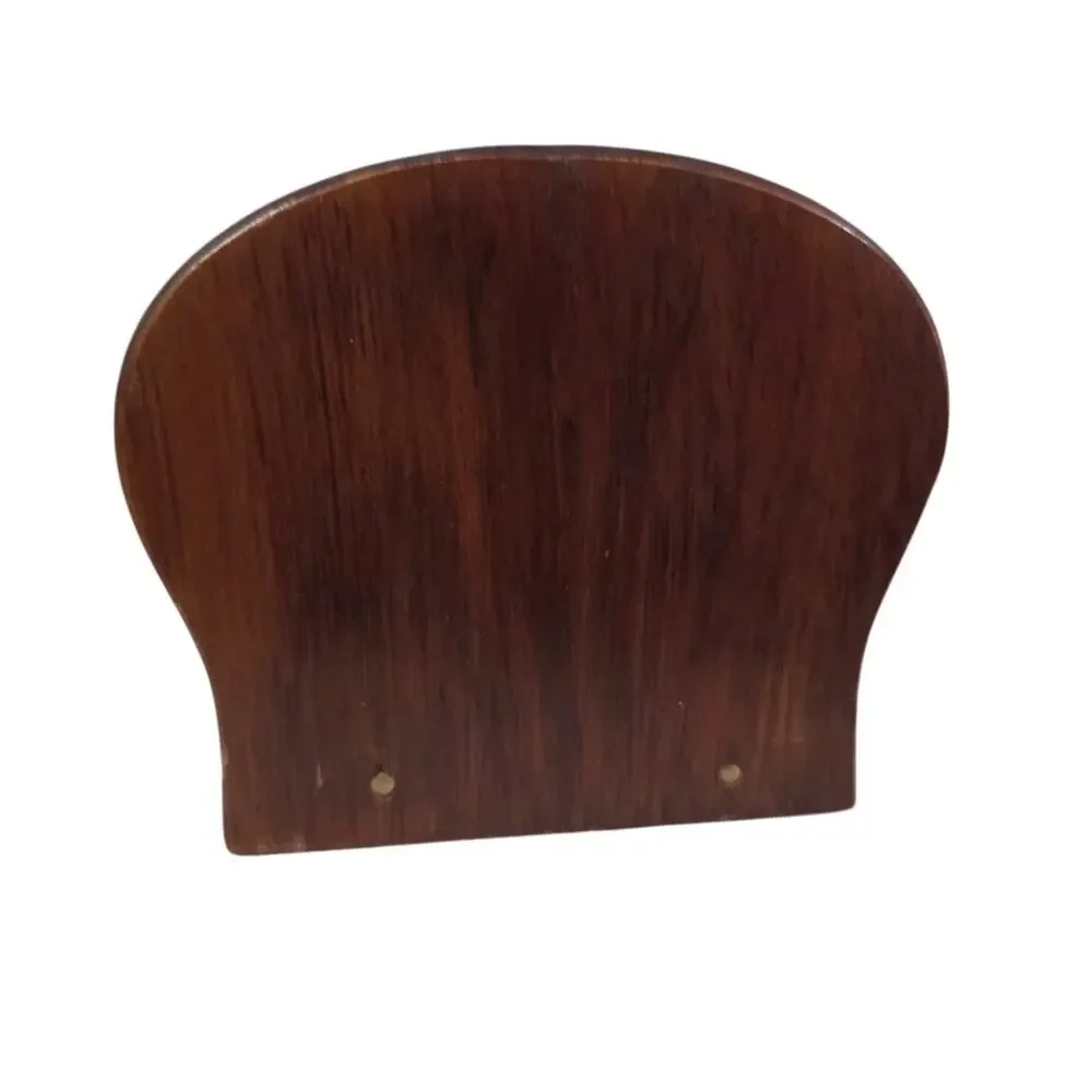 Vtg Mid century Eagle Wooden Brass Letter Recipe Napkin Holder
